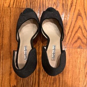 Charles David Black Peep-Toe Heels